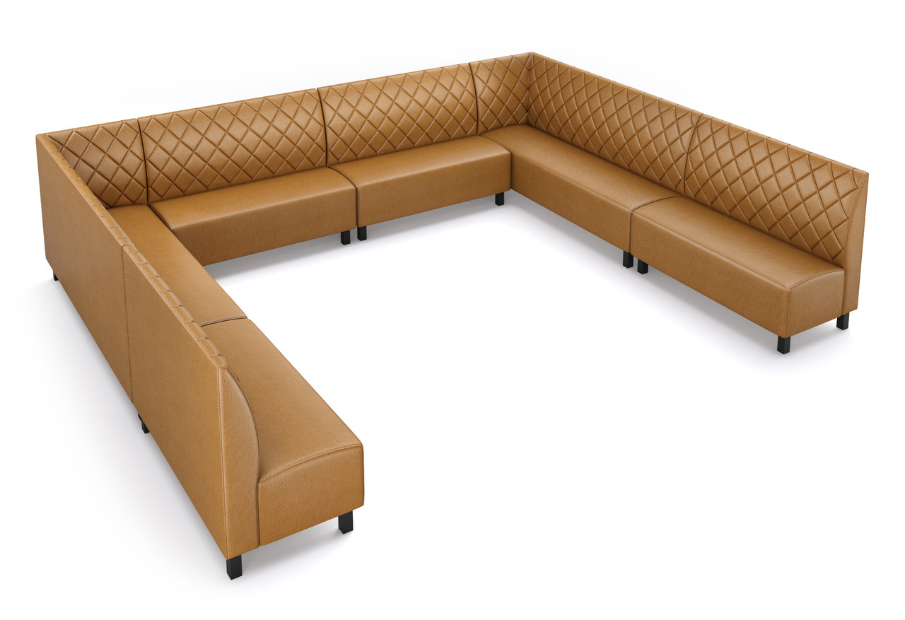 NORWAY - Modular Extended U-Shape Seating - Made in USA - Diamond Tufted Upholstery