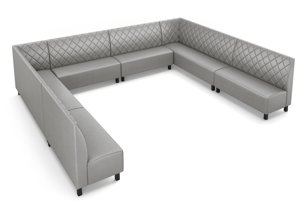 NORWAY - Modular Extended U-Shape Seating - Made in USA - Diamond Tufted Upholstery