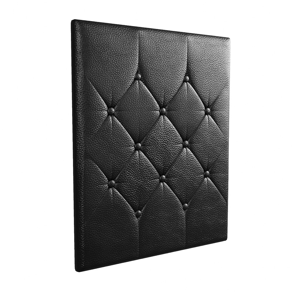 Black Tufted Wall Panels with Artdeco Luxury Banquette Seating - Long Bench - Calcutta Marble Base (Seats  6)