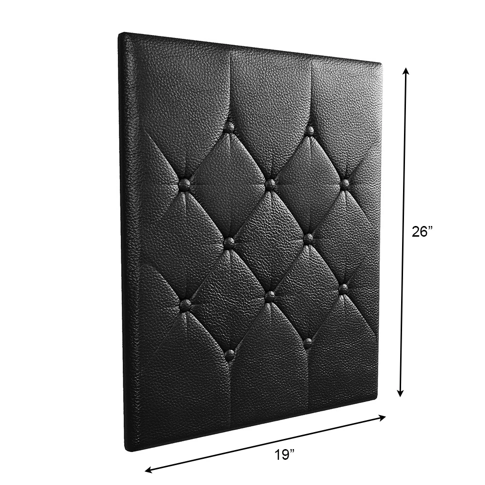 Black Tufted Wall Panels with Artdeco Luxury Banquette Seating - Long Bench - Calcutta Marble Base (Seats  6)