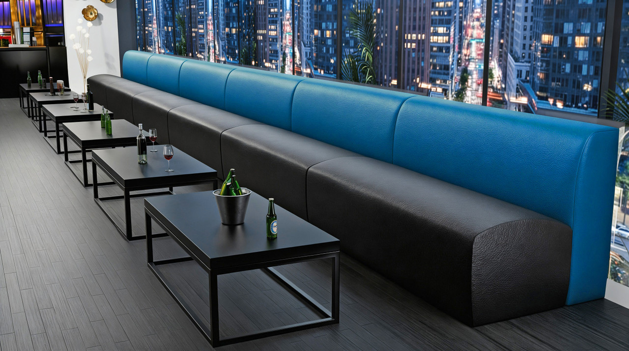 Overstock - Palms - Premium Extra Comfort - 22" Deep Seat - Lounge Booth Package with Lounge Tables
