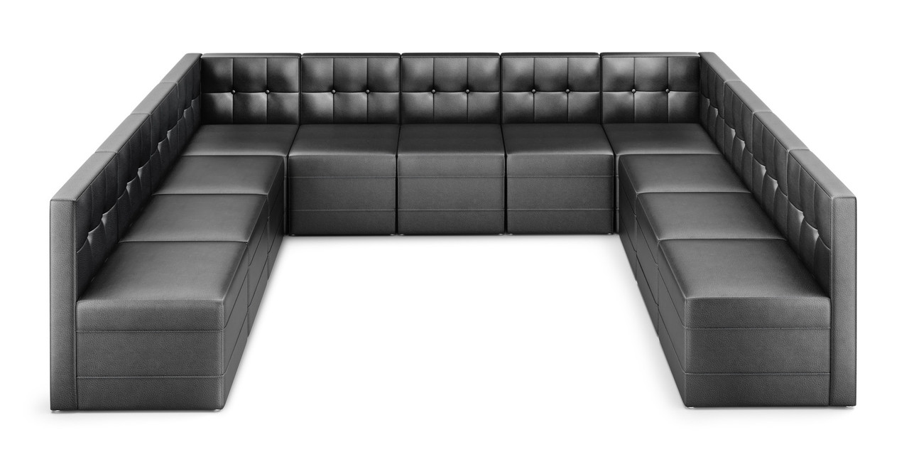 Football Event Ready - Soccer Theme - Seating Package  - 9049 Large Modular U Shape with Soccer Lounge Table (Seats 9)
