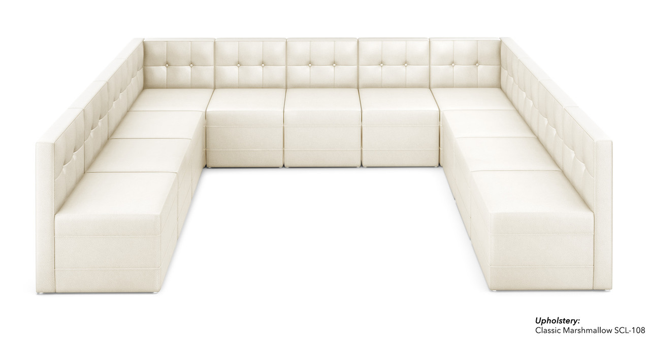 Football Event Ready - Soccer Theme - Seating Package  - 9049 Large Modular U Shape with Soccer Lounge Table (Seats 9)