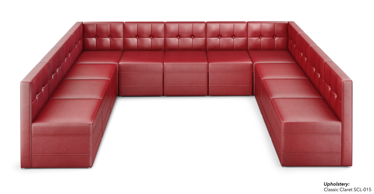 Football Event Ready - Soccer Theme - Seating Package  - 9049 Large Modular U Shape with Soccer Lounge Table (Seats 9)
