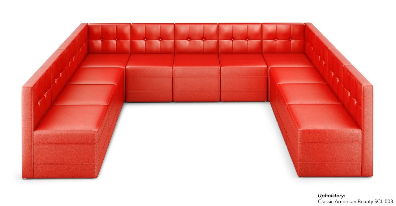 Football Event Ready - Soccer Theme - Seating Package  - 9049 Large Modular U Shape with Soccer Lounge Table (Seats 9)