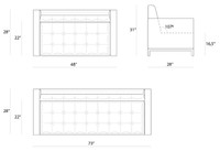 Modern Button Tufted Sofa (2 Sizes Available - Made in USA)