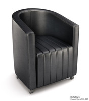 Channeled Seat - Commercial-Grade Club Chair - Handcrafted in USA - Optional Casters and 360° Swivel Base