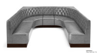 U-Shape Modular Booth Restaurant Seating - Contract Grade - Premium Diamond Button Tufted Performance Upholstery - 100% Handcrafted In USA U-Shape Modular Booth Restaurant Seating - Contract Grade - Premium Diamond Button Tufted Performance Upholstery - 100% Handcrafted In USA