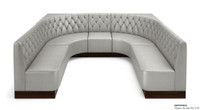 U-Shape Modular Booth Restaurant Seating - Contract Grade - Premium Diamond Button Tufted Performance Upholstery - 100% Handcrafted In USA U-Shape Modular Booth Restaurant Seating - Contract Grade - Premium Diamond Button Tufted Performance Upholstery - 100% Handcrafted In USA