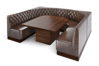 U-Shape Modular Booth Restaurant Seating - Contract Grade - Premium Diamond Button Tufted Performance Upholstery - 100% Handcrafted In USA U-Shape Modular Booth Restaurant Seating - Contract Grade - Premium Diamond Button Tufted Performance Upholstery - 100% Handcrafted In USA