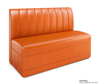 Traditional Restaurant Booth with Vertical Channel Back Style - Fully Customizable - 100% Handcrafted In USA