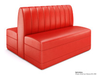 Traditional Restaurant Booth with Vertical Channel Back Style - Fully Customizable - 100% Handcrafted In USA