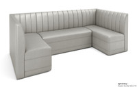 Restaurant U-Shape Booth Seating - Contract Grade - Premium Channel-Back Performance Upholstery - 100% Handcrafted In USA Restaurant U-Shape Booth Seating - Contract Grade - Premium Channel-Back Performance Upholstery - 100% Handcrafted In USA