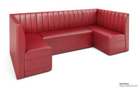 Restaurant U-Shape Booth Seating - Contract Grade - Premium Channel-Back Performance Upholstery - 100% Handcrafted In USA Restaurant U-Shape Booth Seating - Contract Grade - Premium Channel-Back Performance Upholstery - 100% Handcrafted In USA