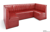 Restaurant U-Shape Booth Seating - Contract Grade - Premium Channel-Back Performance Upholstery - 100% Handcrafted In USA Restaurant U-Shape Booth Seating - Contract Grade - Premium Channel-Back Performance Upholstery - 100% Handcrafted In USA