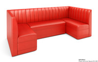 Restaurant U-Shape Booth Seating - Contract Grade - Premium Channel-Back Performance Upholstery - 100% Handcrafted In USA Restaurant U-Shape Booth Seating - Contract Grade - Premium Channel-Back Performance Upholstery - 100% Handcrafted In USA