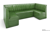 Restaurant U-Shape Booth Seating - Contract Grade - Premium Channel-Back Performance Upholstery - 100% Handcrafted In USA Restaurant U-Shape Booth Seating - Contract Grade - Premium Channel-Back Performance Upholstery - 100% Handcrafted In USA