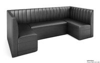 Restaurant U-Shape Booth Seating - Contract Grade - Premium Channel-Back Performance Upholstery - 100% Handcrafted In USA Restaurant U-Shape Booth Seating - Contract Grade - Premium Channel-Back Performance Upholstery - 100% Handcrafted In USA