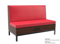 Reception Sofa - Gunmetal Frame - Premium Formica® Base - Soft Seating with Power / USB Outlet Reception Sofa - Gunmetal Frame - Premium Formica® Base - Soft Seating with Power / USB Outlet