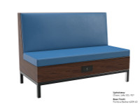 Reception Sofa - Gunmetal Frame - Premium Formica® Base - Soft Seating with Power / USB Outlet Reception Sofa - Gunmetal Frame - Premium Formica® Base - Soft Seating with Power / USB Outlet