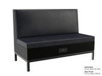 Reception Sofa - Gunmetal Frame - Premium Formica® Base - Soft Seating with Power / USB Outlet Reception Sofa - Gunmetal Frame - Premium Formica® Base - Soft Seating with Power / USB Outlet