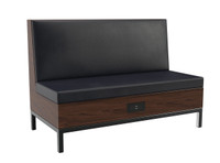 Reception Sofa - Gunmetal Frame - Premium Formica® Base - Soft Seating with Power / USB Outlet Reception Sofa - Gunmetal Frame - Premium Formica® Base - Soft Seating with Power / USB Outlet