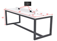 USB/110v Charging Bar Table - Gunmetal Steel Frame - Made in USA (42" Height) USB/110v Charging Bar Table - Gunmetal Steel Frame - Made in USA (42" Height)