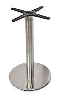 Dining / Bar Height - Brushed Steel / Black Matte -Round Indoor / Outdoor Table Base Dining / Bar Height - Brushed Steel / Black Matte -Round Indoor / Outdoor Table Base