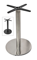 Dining / Bar Height - Brushed Steel / Black Matte -Round Indoor / Outdoor Table Base Dining / Bar Height - Brushed Steel / Black Matte -Round Indoor / Outdoor Table Base