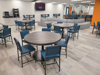 690 Fully Padded Gunmetal Heavy-Duty Restaurant Chair with Commercial-Grade Vinyl Seat