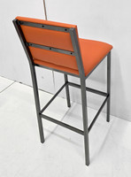 Fully Padded Gunmetal Heavy-Duty Bar Stool with Commercial-Grade Vinyl Seat (450lbs Rated)