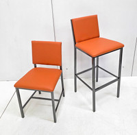 Fully Padded Gunmetal Heavy-Duty Bar Stool with Commercial-Grade Vinyl Seat (450lbs Rated)