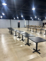 Dining / Bar Height - Crisscross Black Iron Cast Base or Outdoor-Ready Zinc Undercoat Black
