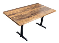 Dining / Bar Height - Straight Leg - Black Iron Cast Base or Outdoor-Ready Zinc Undercoat Black - Set of Two