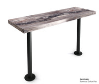 Bolt Down Stand-Up Communal Table with Black Bases - Handcrafted - Available in Many Finishes (42" Height)