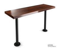 Bolt Down Stand-Up Communal Table with Black Bases - Handcrafted - Available in Many Finishes (42" Height)