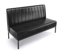 Luxury Vertical Channel-Back Booth - Gunmetal Frame