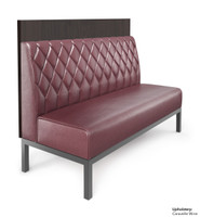 Luxury Diamond Tufted Booth - Gunmetal Frame
