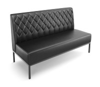 Luxury Diamond Tufted Booth - Gunmetal Frame
