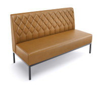 Luxury Diamond Tufted Booth - Gunmetal Frame