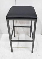 Padded Seating Backless - Gunmetal Heavy Duty Frame Indoor Bar Stool - Proudly Made in America (350lbs Support)