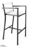 Gunmetal Frame Modern Bar Stool with Arm - Commercial-Grade Vinyl Seat Gunmetal Frame Modern Bar Stool with Arm - Commercial-Grade Vinyl Seat