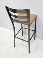 Modern Back Design Gunmetal Bar Stool with Commercial-Grade Vinyl Seat