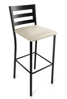 Modern Back Design Gunmetal Bar Stool with Commercial-Grade Vinyl Seat