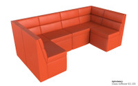601 C-Shape Banquette Seating Modular Seat - Made in USA