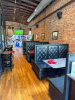 Restaurant Booth - Black Diamond Button Tufted Upholstery - Premium Formica® Wrapped Back,  Side & Base - Optional Power Outlet - Made in USA