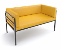 HERMOSA Heavy-Duty Outdoor Sofa  - Sunbrella Seating - Gunmetal Frame - Outdoor Furniture - Made in USA