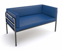 HERMOSA Heavy-Duty Outdoor Sofa  - Sunbrella Seating - Gunmetal Frame - Outdoor Furniture - Made in USA