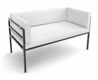 HERMOSA Heavy-Duty Outdoor Sofa  - Sunbrella Seating - Gunmetal Frame - Outdoor Furniture - Made in USA
