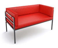 HERMOSA Heavy-Duty Outdoor Sofa  - Sunbrella Seating - Gunmetal Frame - Outdoor Furniture - Made in USA